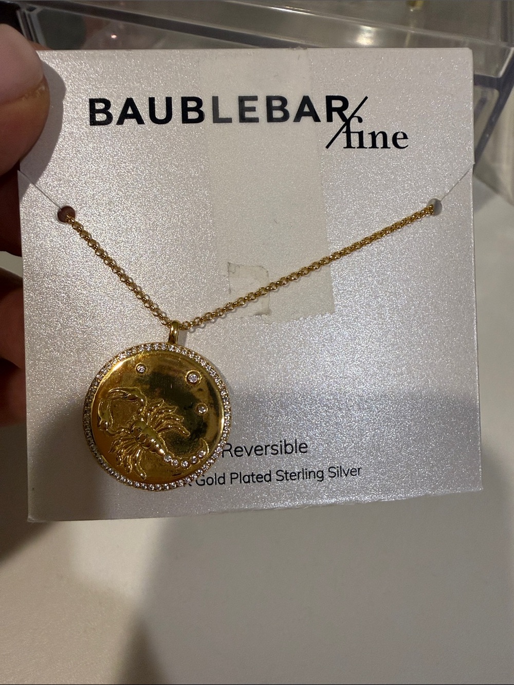 BaubleBar FINE* Gold Zodiac Reversible Pendant Necklace SCORPIO